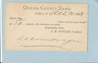 March 20 1882 Postal Card Fancy Cancel - Utica Ny - Oneida County Bank