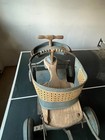 Vintage 1950 s Baby Stroller Walker Blue white Wood Metal