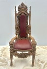 Vintage Miniature Dollhouse England Ornate Brown Resin Royal Renaissance Chair