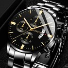 Waterproof Gold Men s Watch Classic Stainless Steel Quartz Analog Business Gift