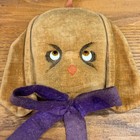 Vintage Handmade Hanging Dog Head Pin Cushion Velvet Glass Eyes Kitsch Unique