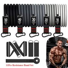 11 Pcs Resistance Band Set Yoga Pilates Abs Fitness Workout Exercise Tube Bands