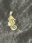 Vintage Solid 10k Yellow Gold Seahorse Charm Pendant Signed Cm