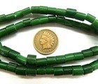 Trade Beads Old Watermelon African Green White Heart     6mm
