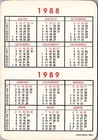 1988-89 Miami Vice Calendar 10 X 7cm  4  X 2 75   Portugal Don Johnson Vintage 9