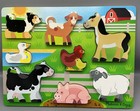 Melissa And Doug Chunky Farm Animals Wooden Puzzle 8 Pieces Stand Up Barn Toy
