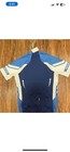 Men s Short Sleeve Cycling Jersey Multicolor  Size M Blue  White Back Pocket Nwt