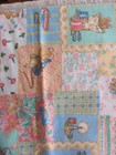 Vintage 1995 Beatrix Potter Pastel Patchwork Flannel Fabric 44  X 1 Yard