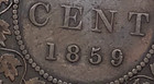 1859 Canada 1 One Cent Canadian Large Penny World Foreign Coin F1307