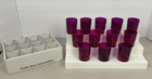 New 12 Purple Glass Votive Tea Light Candle Holders Party Wedding 2 5 8    Tall