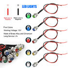 10pcs Car Boat Led Indicator Light 12v 8mm Pilot Dash Panel Warning Single Lamps