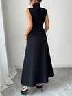      Vintage-inspired Sleeveless Black Military Dress