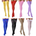 Sexy Women s Glossy Lace Thigh High Stockings Stay Up Oil Glossy Sheer Pantyhose