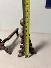 Antique Fireplace Andirons  Brass Iron Finials  2