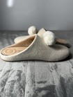 Fitflop Chrissie Pom Pom Wool Mule Slippers Beige Women s Size 8 Comfort