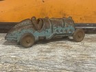 Antique Hubley  7 Cast Iron Race Car Indy Style Vintage Blue