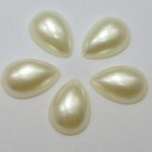 100 Ivory Tear Drop Half Pearl Bead 13x18mm Flatback Cabochon Scrapbook