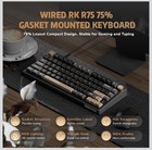 Rk Royal Kludge R75 Wired Gaming Mechanical Keyboard Volume Knob 75  Black New