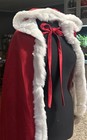 Bridal Cape Hooded Faux Fur Trim Wedding Long Wrap Winter Shawl Cloak Red Guc