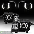 Black 2010-2013 Chevy Camaro Halogen Led Halo Projector Headlights Headlamps Set