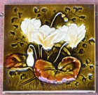 Antique Tile Majolica Art Nouveau Floral Design England Lot Of 6 Tile Size 6 x6 