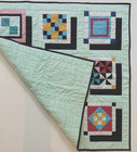 Handmade Geometric Amish-inspired Patchwork Quilt Wall Hanging Colorful 36x36
