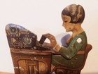 Nice Vintage Tin Penny Toy Clicker Woman Typist