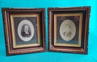 Pair Of Antique Framed Photos Of Husband And Wife   Walnut With Gold Gilt Trims