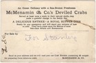 Deviled Crab - Mcmenamin Hampton Virginia Seafood Shellfish Original Trade Card