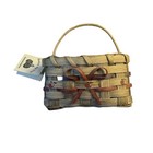 Small Wicker Semi Circle Hang Basket W Bow Woven Wall Home Decor Handmade Apples