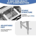 3 Compartment Commercial Stainless Steel Freestanding Triple Bowl Sink 51x19x31