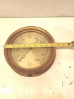 Large Vintage Ashcroft 100 Psi Steam Gauge Brass Vintage 9 1 2  Very Good  Cond 