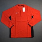 Nike Baseball Pre-game Long Sleeve Button Snap Large Red Black Training Top