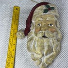 Vintage Santa Claus Face Glitter Christmas Holiday Decor Festive