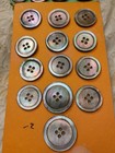 40 Antique Smoky Gray Shell Mother Of Pearl Large Buttons