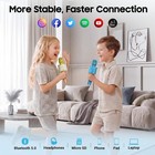Blue Wireless Bluetooth Handheld Karaoke Microphone 3 In 1 Portable Karaoke