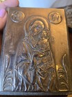 Vintage Madonna Greek 1000 Siver Icon On Wood
