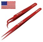 Top Precision Tweezers 2pcs Ak King-15 King-11  Pcb Bga Repair Rework Jewelry