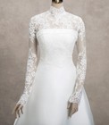 White Lace Bride Jacket Applique Long Sleeves Bride Top Accessories Jacket