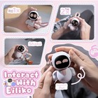 Eilik Interactive Robot Toy Keychain pendant W  Strap  White   Pink