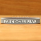 2 Faith Over Fear Wristbands - Quality Debossed Color Filled Silicone Bracelets