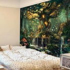 Forest Wall Tapestry For Bedroom  Nature Green Tree Of Life Tapestries Wall Hang