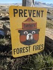 Vintage Original C1960s Smokey The Bear Fiberglass Sign 18x24