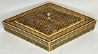 Vintage Persian Mosaic Inlay Marquetry Khatam Kari Jewelry Trinket Box Diamond