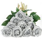 10pcs Artificial Silk Roses - Faux Flowers For Home Decor  Weddings   Events
