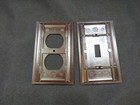 2 Vintage Sierra Electric Brown Ribbed Switch   Plug In Cover Plates made In Usa