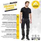 Mens Work Cargo Pants Heavy Duty Utility Trousers With Cordura Reinforced Knees