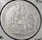 1896 Peru Un Sol Silver Coin