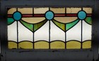 Pretty Decorative Midsize English Leaded Stained Glass Window 25 1 4 x 15 3 4 