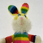 Vintage Pastel Yellow Rabbit Rainbow Plush 10   